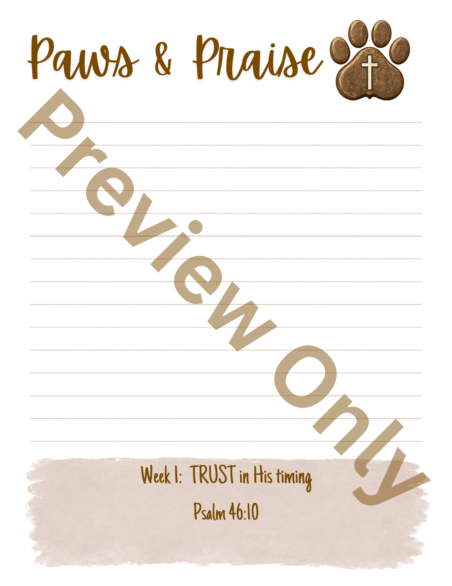 Paws & Praise 30-Day Guided Prayer & Life Journal (58-Page Printable)